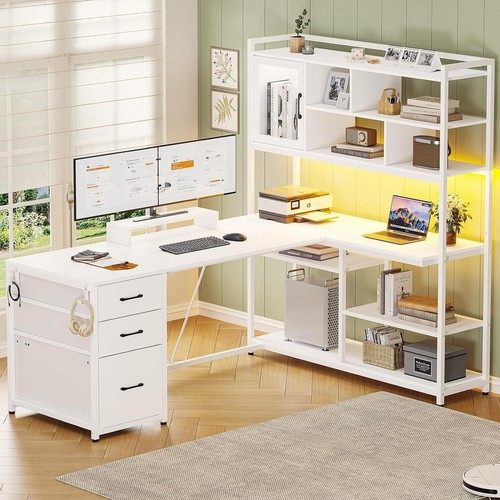 Shaped computer desk - computer, with