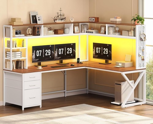 Shaped office desk - shaped,